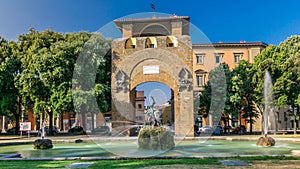 Porta San Gallo timelapse on Piazza della Liberta. Popular touristic european destination. Florence city view photo