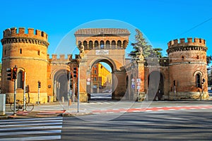 Porta Saragozza built in the XIII century in Bologna.