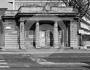 Porta Volta in Milan, black and white