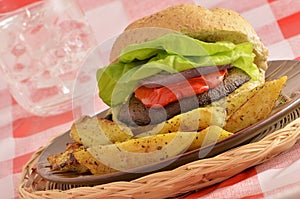 Portabella mushroom burger photo