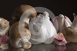 Portabella Mushroom with garlic photo