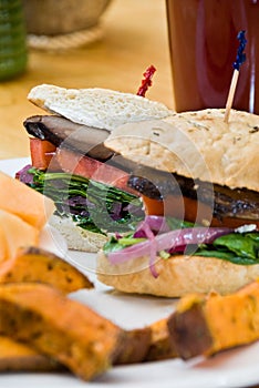 Portabello mushroom sandwich photo