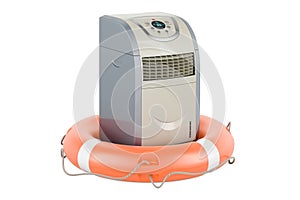 Portable air conditioner with lifebelt, 3D rendering