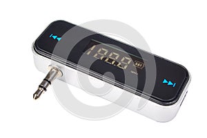 Portable digital fm transmitter isolated on white background