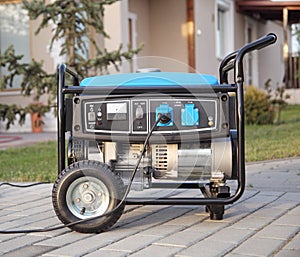 Portable electric generator.