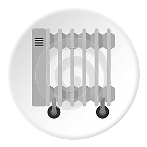 Portable electric heater icon circle