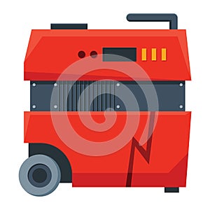 Portable electric power generator icon. Gasoline generator, emergency equipment. Energy generating backup equipment and