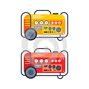 Portable electric power generator. Vector illustration