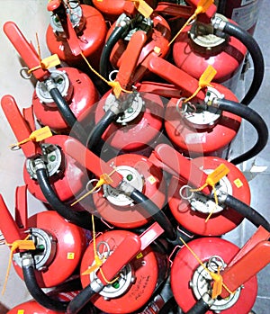 Portable fire extinguiser in the workshop
