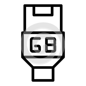 Portable flash icon outline vector. Data memory