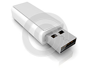 Portable flash usb drive on white