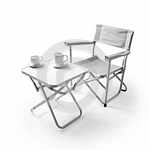 Portable Folding Chair With Table And Cup Holder For Camping