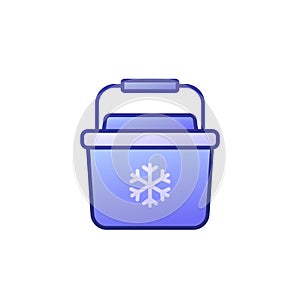 Portable fridge, cooler icon with outline