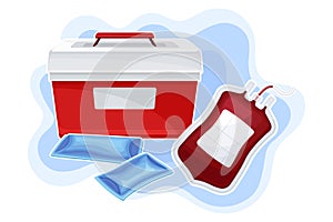 Portable Fridge or Cooler for Transporting Donor Organs and Blood Vector Composition