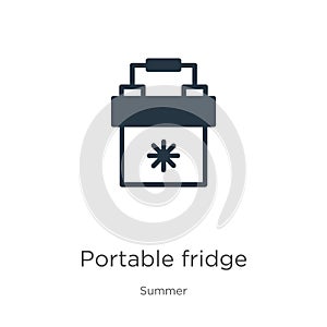 Portable fridge icon vector. Trendy flat portable fridge icon from summer collection isolated on white background. Vector