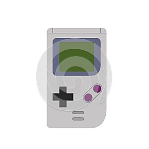 Portable games console. Old gadget. Vector illustration