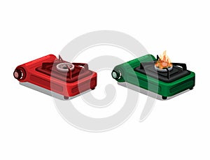 Portable Gas Stove for camping or emergency symbol object illustration vector