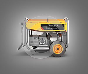 Portable gasoline generator isolated on a gray gradient background 3d render