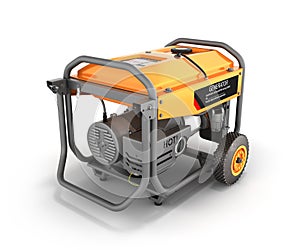 Portable gasoline generator isolated on a white background 3d render