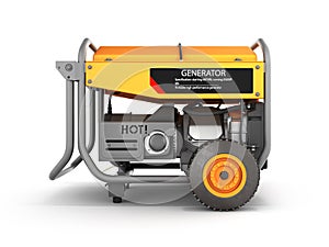 Portable gasoline generator isolated on a white background 3d render