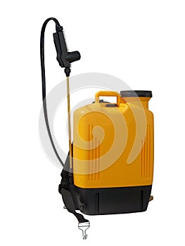 Portable knapsack sprayer. Isolated image