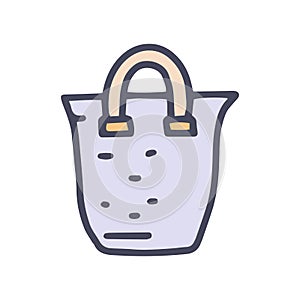 portable laundry basket color vector doodle simple icon