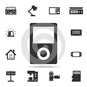 Portable media player icon. Detailed set of web icons. Premium quality graphic design. One of the collection icons for websites, w