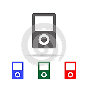Portable media player icon. Elements in multi colored icons for mobile concept and web apps. Icons for website design and developm