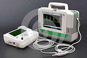 Portable medical equipment for ECG with monitor