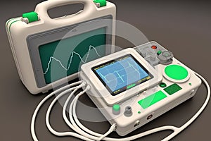 Portable medical equipment for ECG with monitor