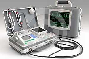 Portable medical equipment for ECG with monitor