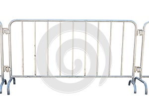 Portable metallic fence isolated over white