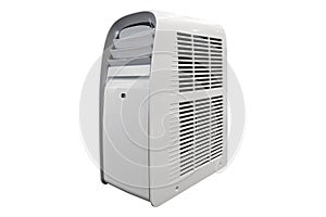 Portable mobile room air conditioner isolated on white background. New portable air conditioner unit AC isolated