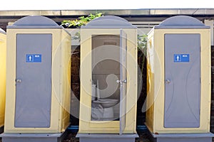 Portable Mobile Toilets public in the park.