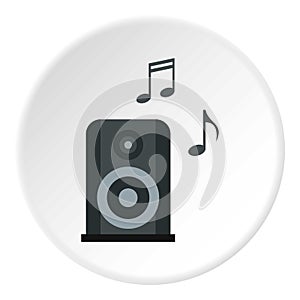 Portable music speacker icon circle