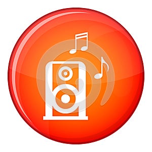 Portable music speacker icon, flat style