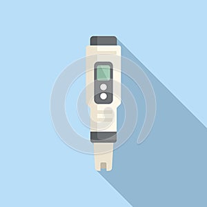 Portable ph meter icon flat vector. Electronic probe