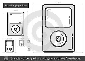 Portable player line icon.