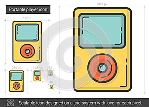 Portable player line icon.