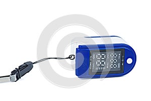 Portable Pulse oximeter isolated on white