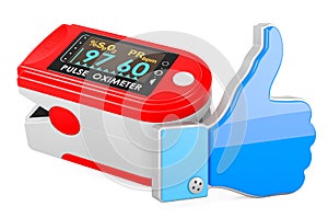 Portable Pulse Oximetry with like icon, 3D rendering