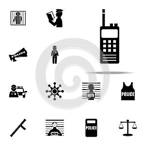 portable radio icon. Police icons universal set for web and mobile