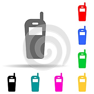 Portable radio multi color style icon. Simple thin line, outline vector of web icons for ui and ux, website or mobile