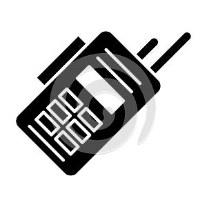 Portable radio set solid icon. Electronic vector illustration isolated on white. Transceiver glyph style design