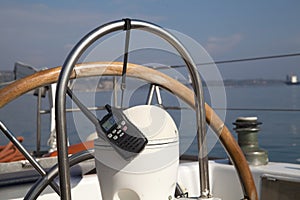 Portable radio set on yacht