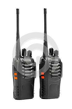 Portable radios Walkie-talkie on white