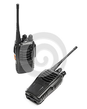 Portable radios Walkie-talkie on white