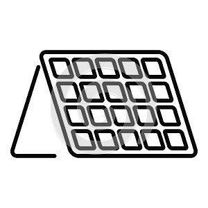 Portable solar panel icon outline vector. Converter cell