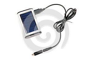 Portable solar power battery charger energy technology electricity mobile charge alternative modern supply device sun panel cell