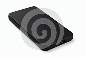 Portable SSD Drive on White Background, Sleek External Solid State Storage Device